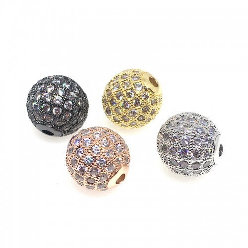 Micro Pave Rhinestone Crystal Round Ball Beads