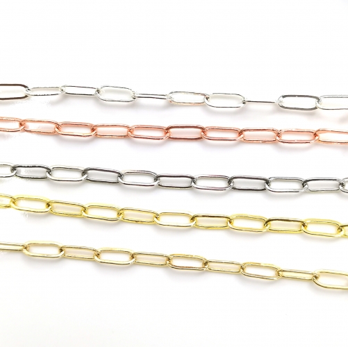 Paper Clip Chain Real 14k Gold Plated